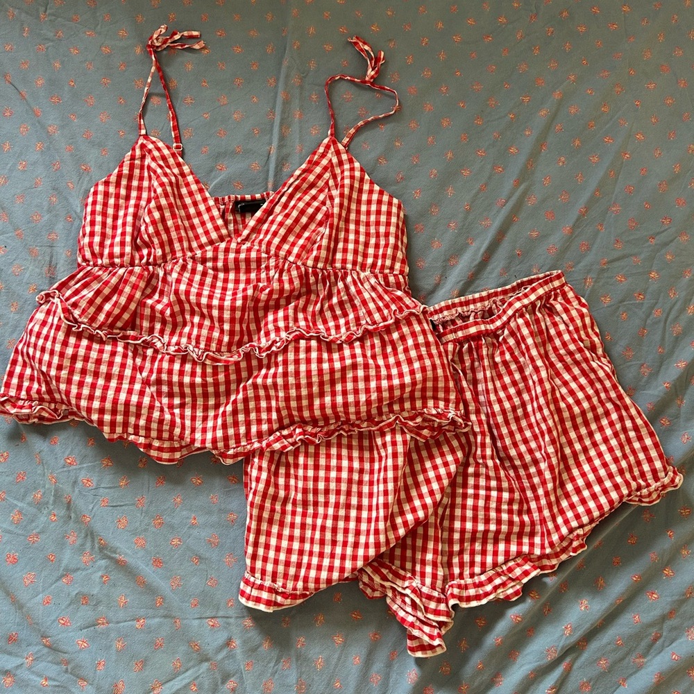 Vintage Gingham Pajama Set - XL